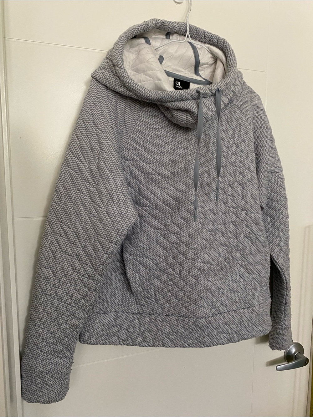 GAPFit Quilted Jacquard Hoodie Light Blue